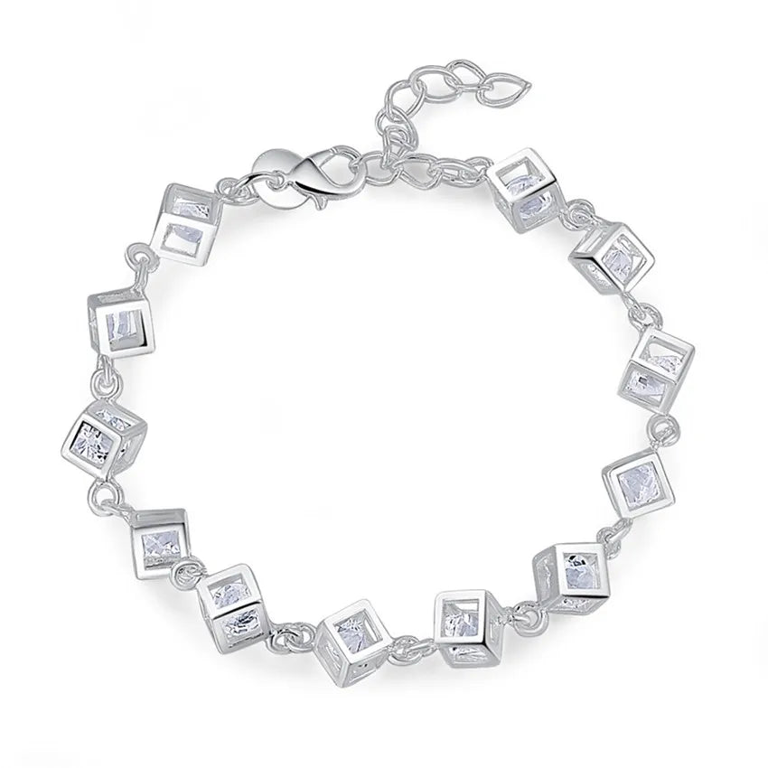 925 Sterling Silver Twisted Rope Bracelets Fashion Silver Jewelry