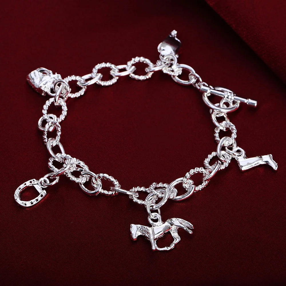 925 Sterling Silver Twisted Rope Bracelets Fashion Silver Jewelry