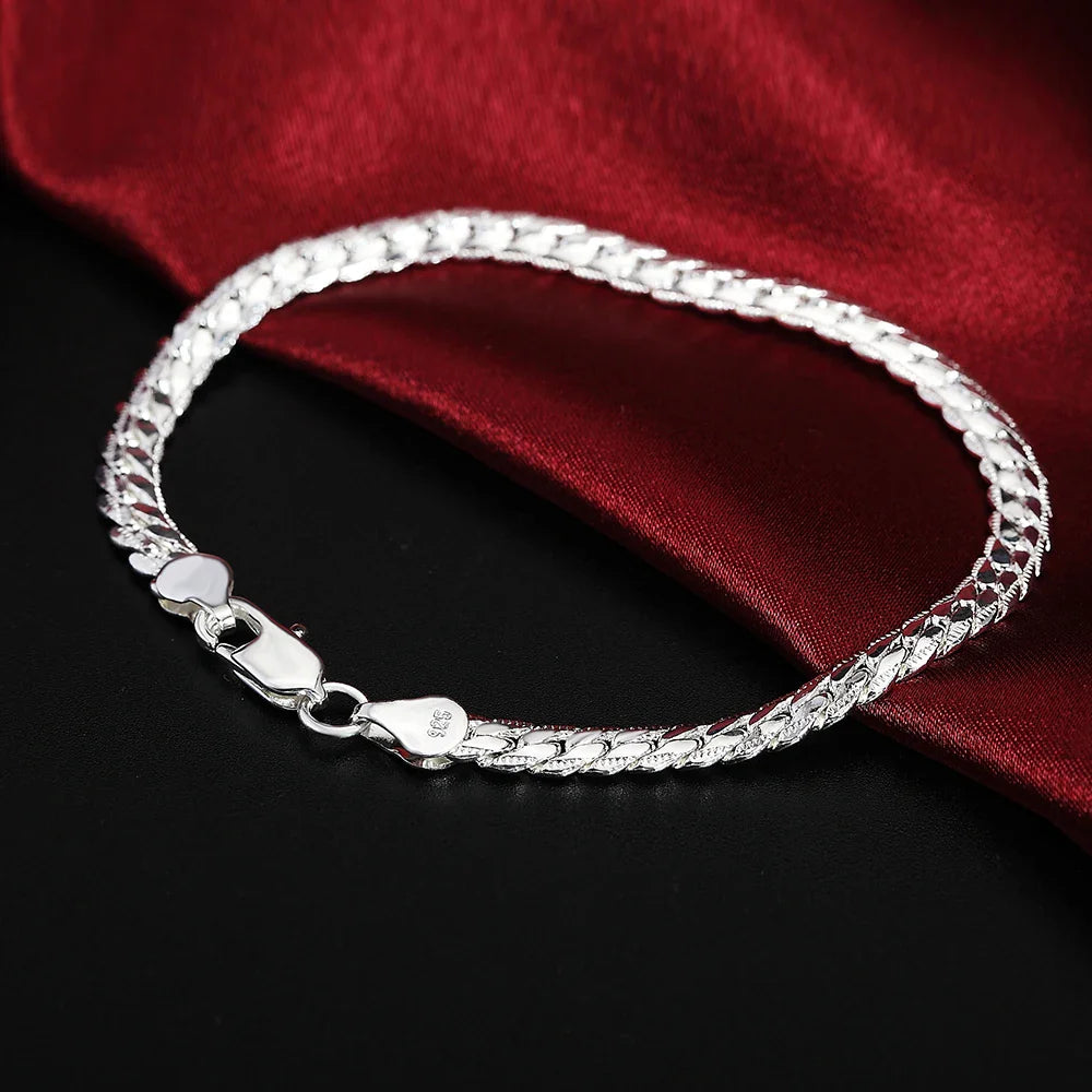 925 Sterling Silver Twisted Rope Bracelets Fashion Silver Jewelry