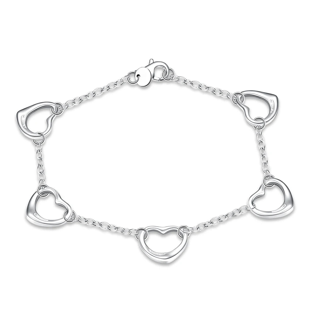925 Sterling Silver Twisted Rope Bracelets Fashion Silver Jewelry