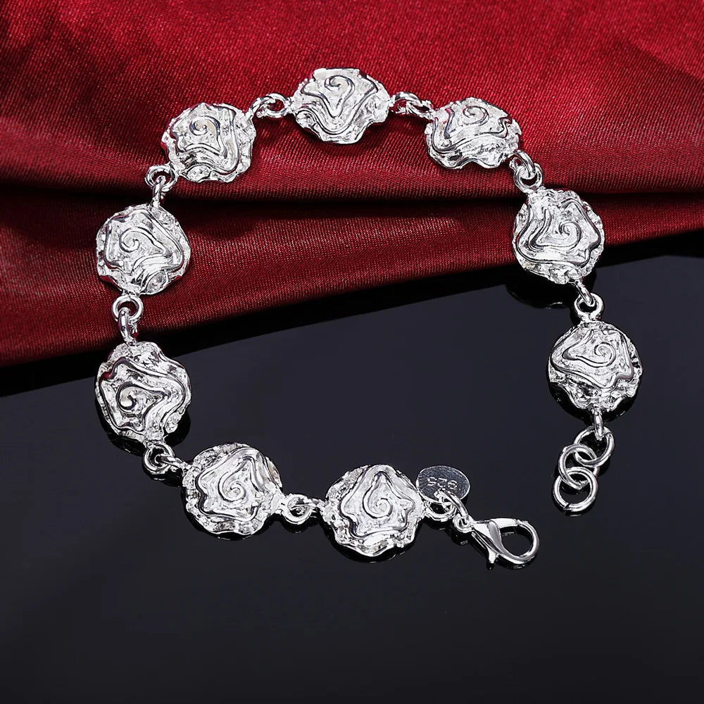925 Sterling Silver Twisted Rope Bracelets Fashion Silver Jewelry