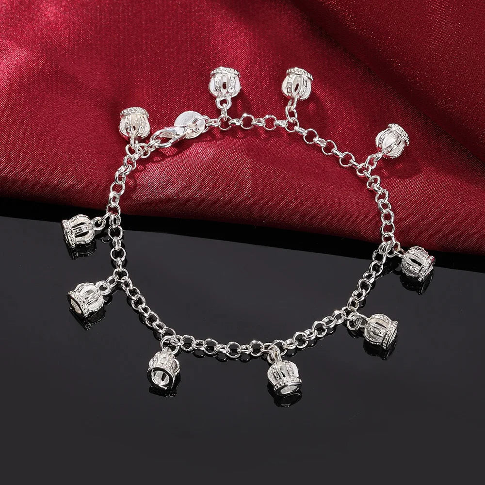 925 Sterling Silver Twisted Rope Bracelets Fashion Silver Jewelry