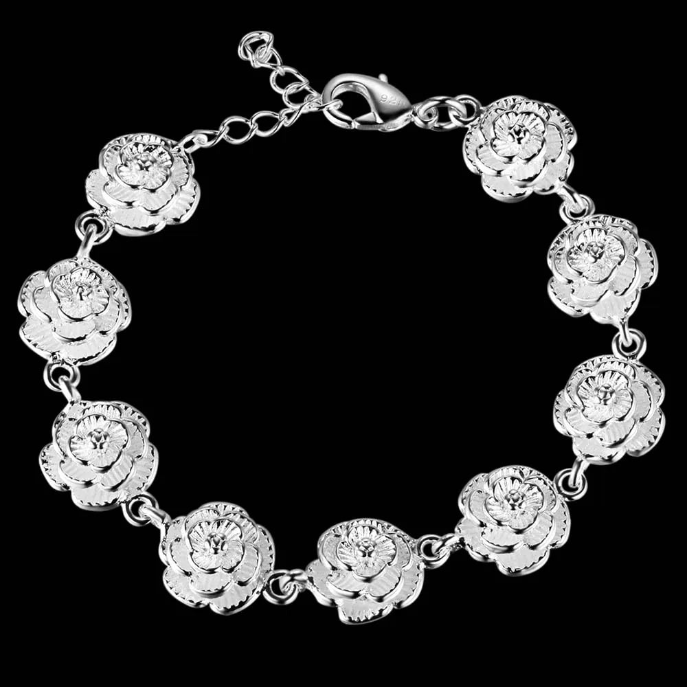 925 Sterling Silver Twisted Rope Bracelets Fashion Silver Jewelry