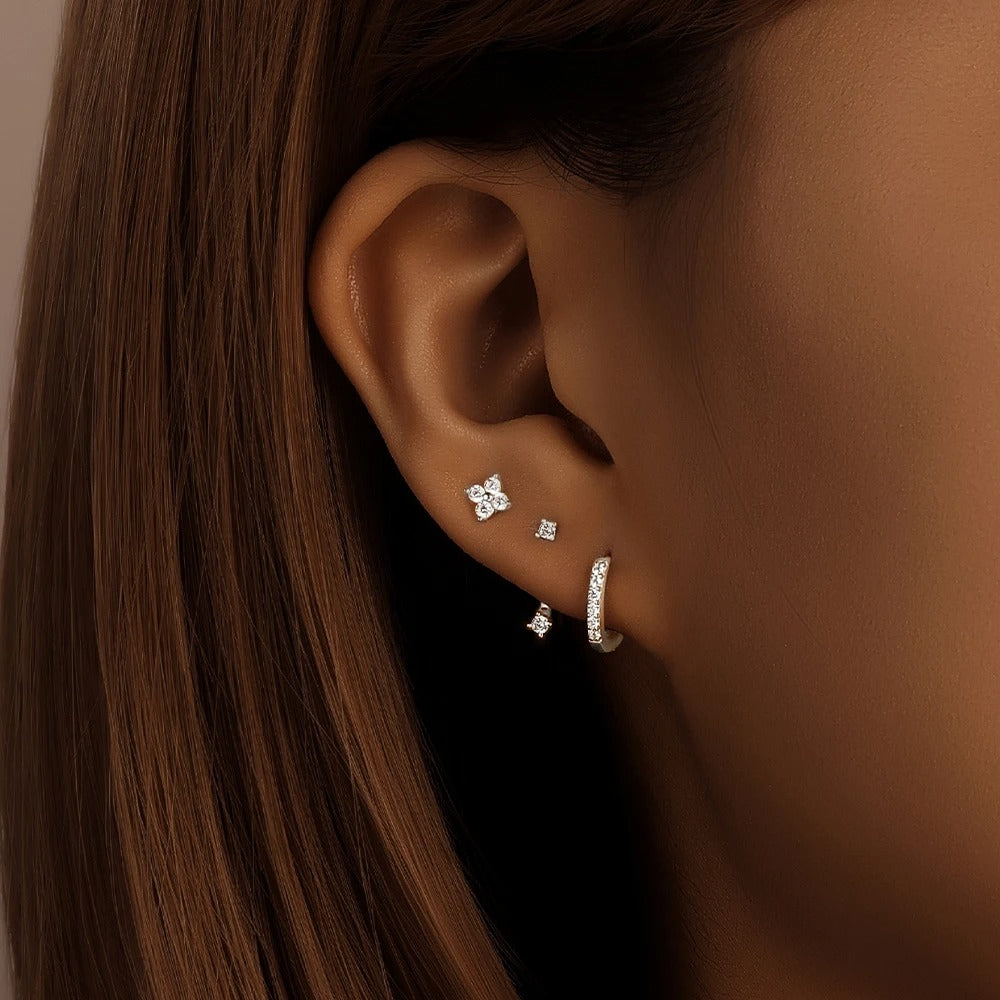 3PCS Earring Floral Set Stud Earrings For Women