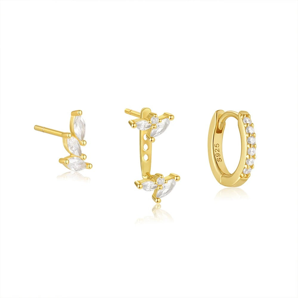 3PCS Earring Floral Set Stud Earrings For Women