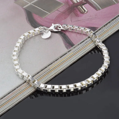 925 Sterling Silver Twisted Rope Bracelets Fashion Silver Jewelry