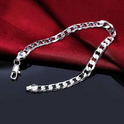 925 Sterling Silver Twisted Rope Bracelets Fashion Silver Jewelry