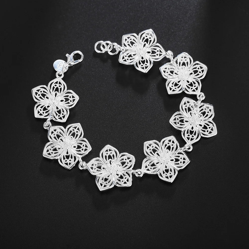 925 Sterling Silver Twisted Rope Bracelets Fashion Silver Jewelry