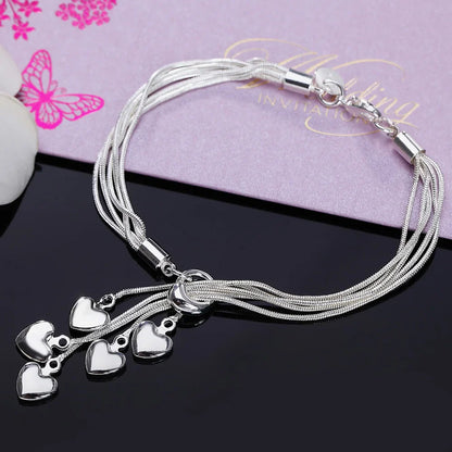 925 Sterling Silver Twisted Rope Bracelets Fashion Silver Jewelry
