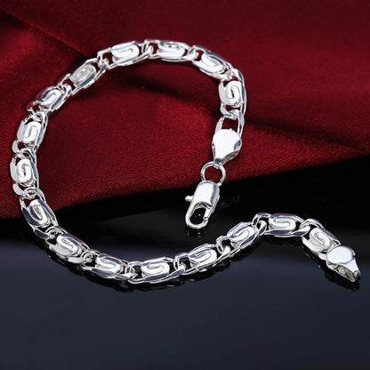 925 Sterling Silver Twisted Rope Bracelets Fashion Silver Jewelry