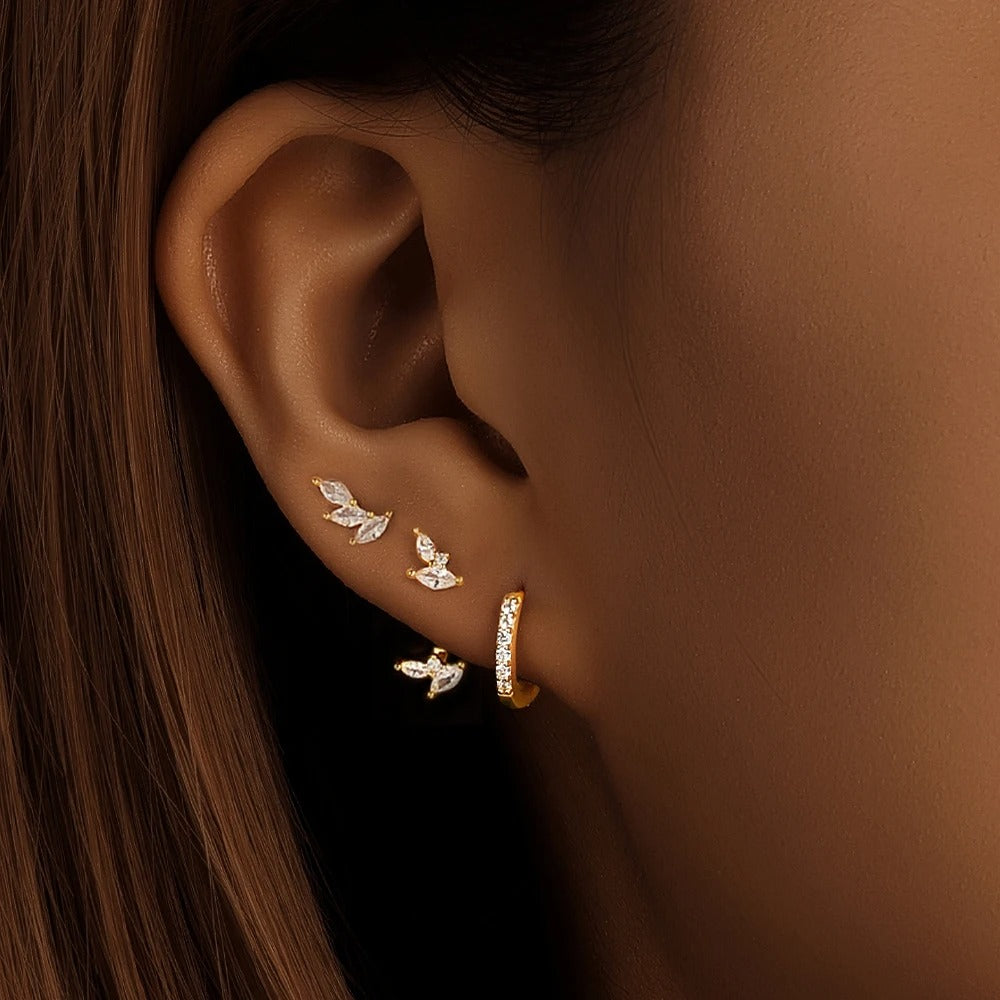 3PCS Earring Floral Set Stud Earrings For Women