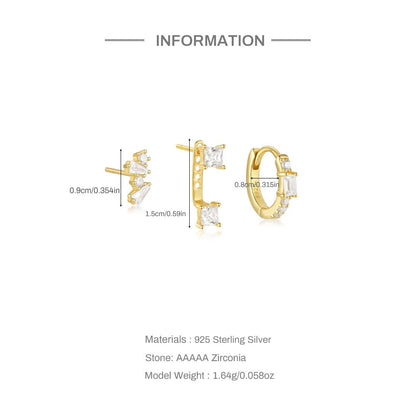 3PCS Earring Floral Set Stud Earrings For Women