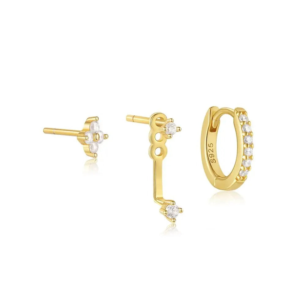 3PCS Earring Floral Set Stud Earrings For Women